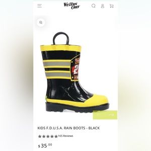 Western Chief Boys Fireman Rain Boot Toddler Size 5